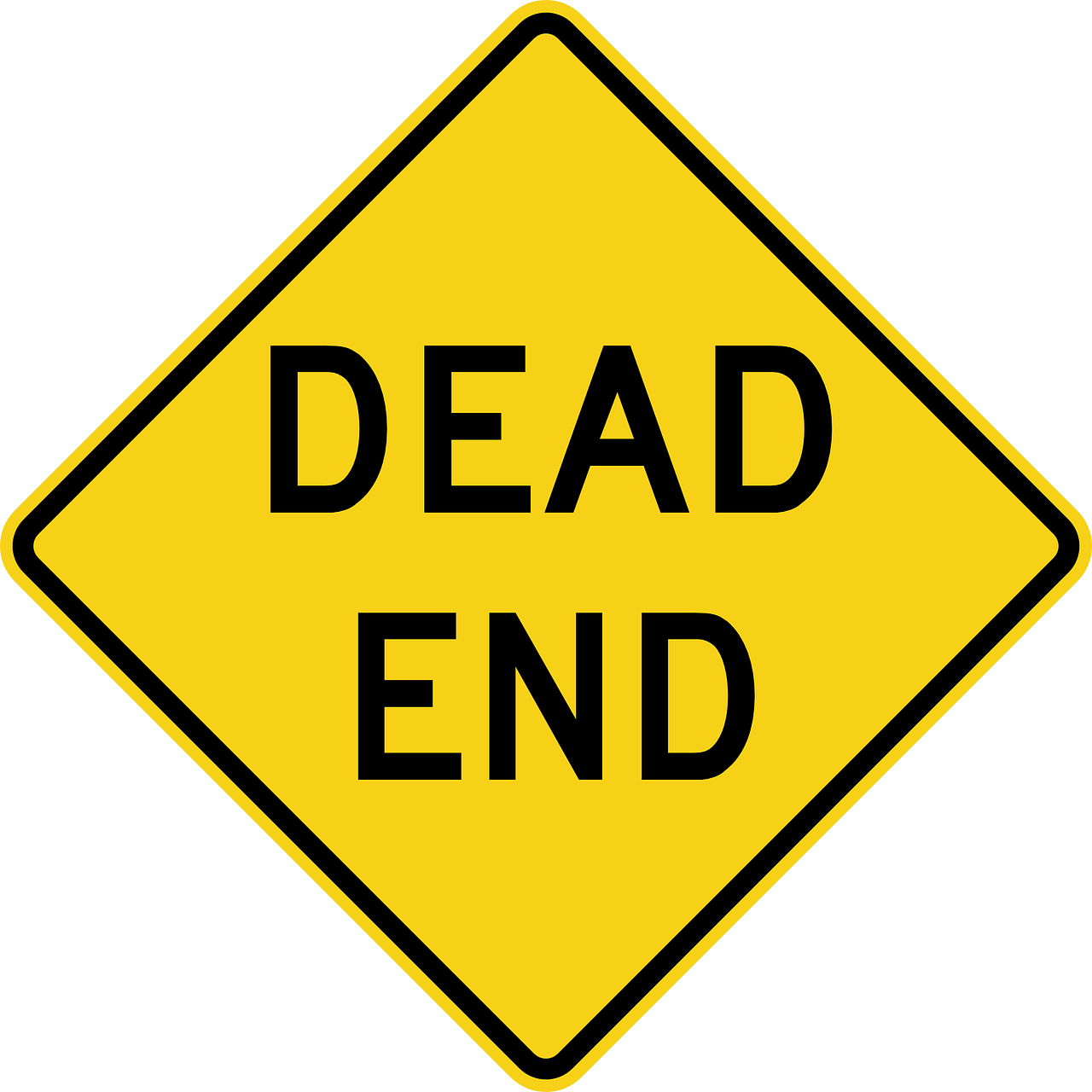 dead endの看板の画像